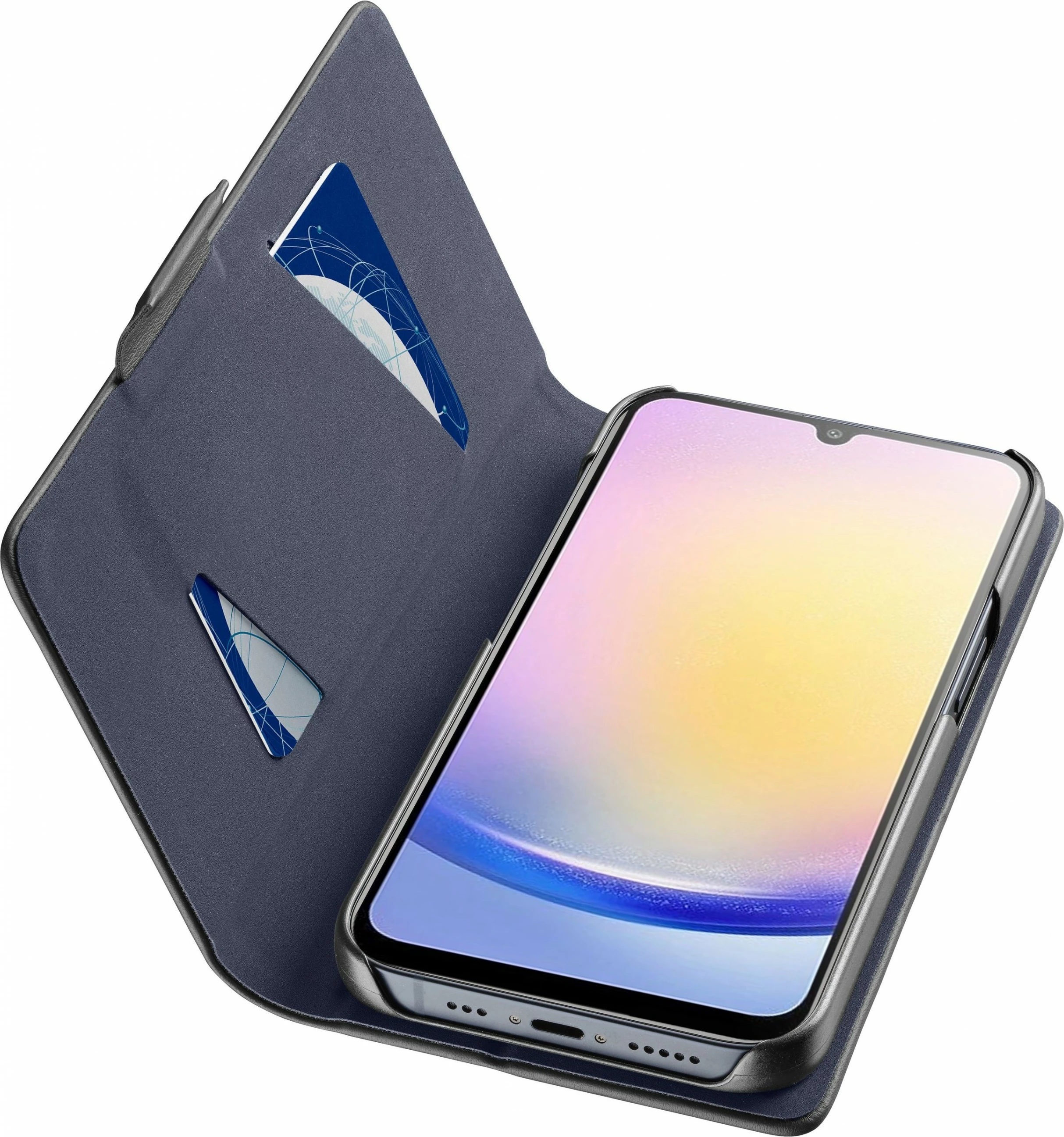 Mbështjellës Cellular Line për Samsung Galaxy A26, wallet case, 6.6 inç, e zezë