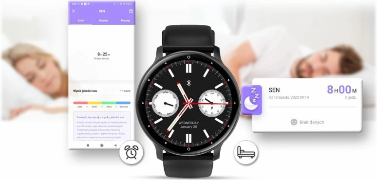 Smartwatch Gravity për meshkuj, e zezë