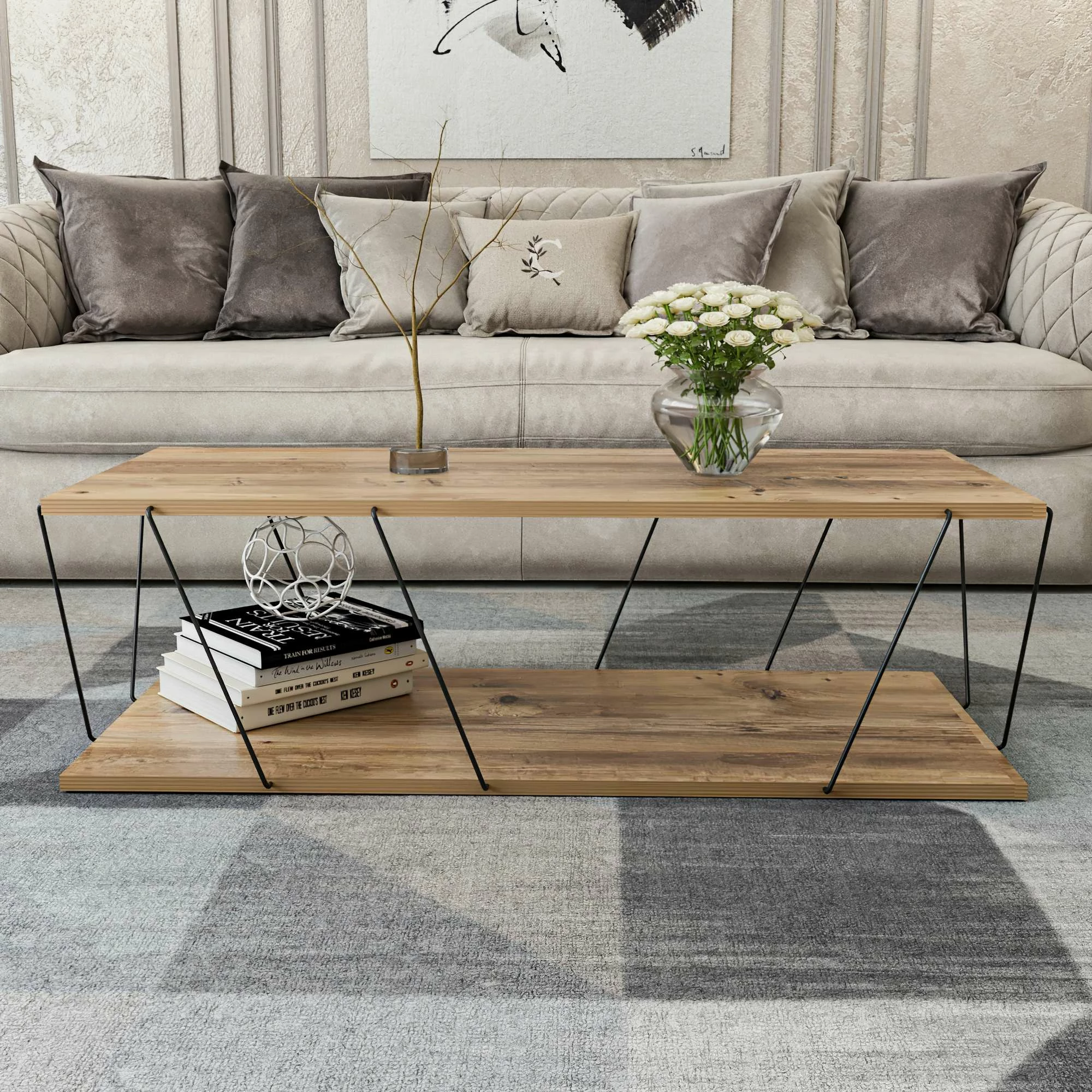 Komodë për TV Hanah Home, Labranda, ngjyrë pishë