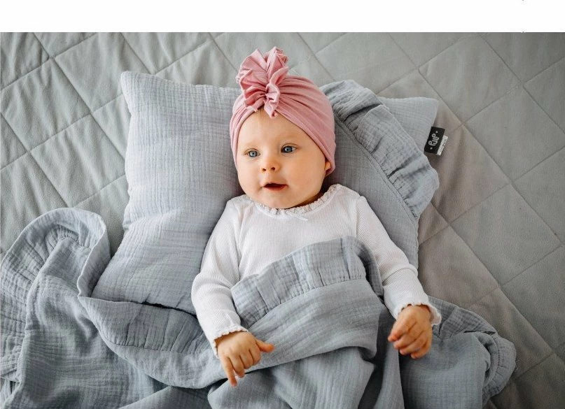 Batanije muslin Pulp 90 x 100 cm, pa mbushje, 100% pambuk, gri