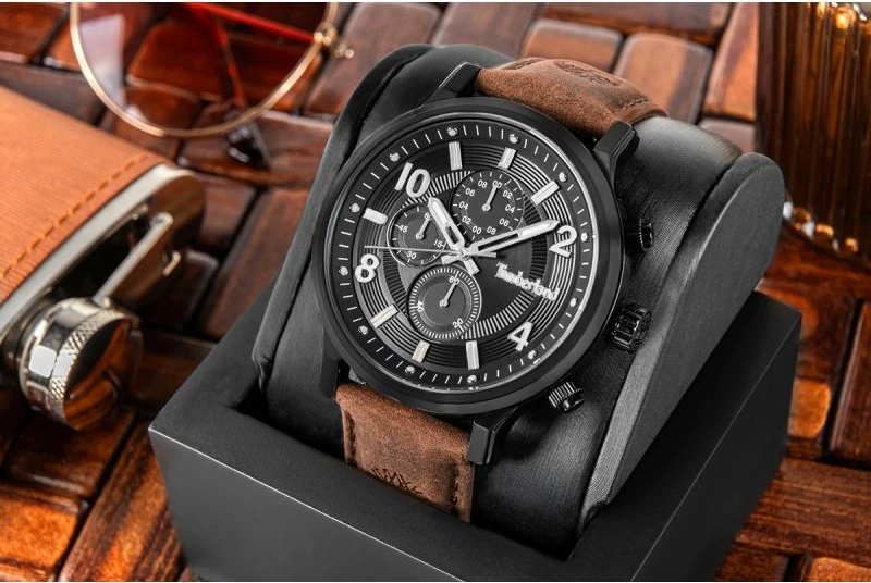 Orë dore për meshkuj Timberland Driscoll TDWGF0055701, e zezë, set me çantë