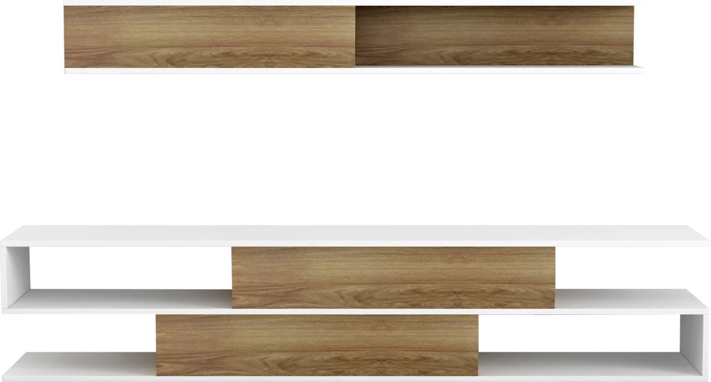 Set mobiljesh për TV BIRGITTA FH8903.11 melaminë, natyrale-bardhë, 181x31.5x39.6H cm