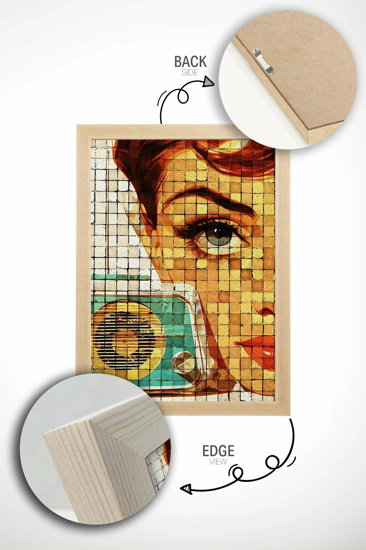 Pikturë dekorative me kornizë, Wallity Popmosaıc25, shumëngjyrëshe, 33x48cm