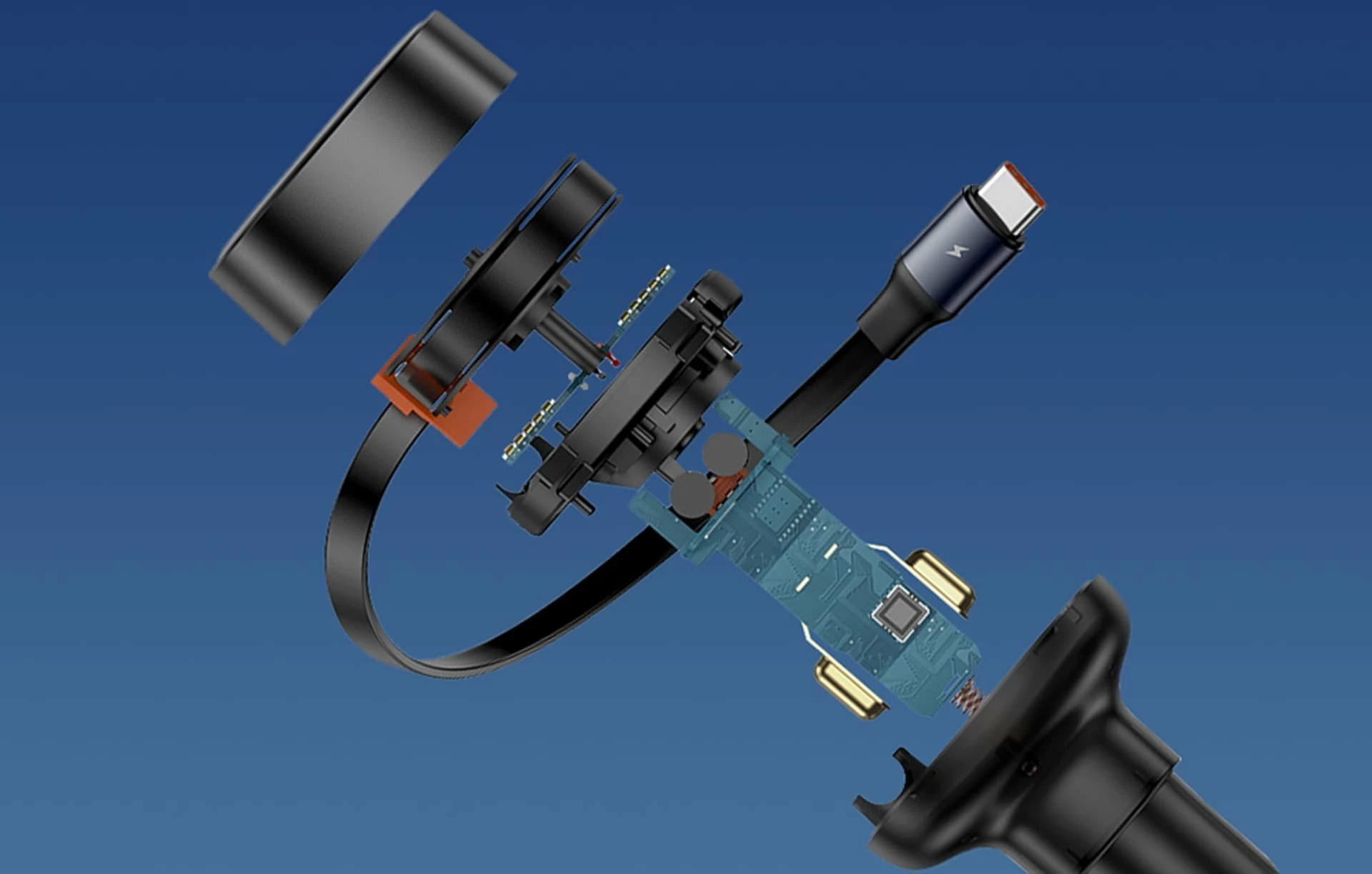 Karikues veture Baseus Enjoyment Pro C00057802111-01, USB-C 60W, kabllë e tërheqshme 0.7 m, i zi