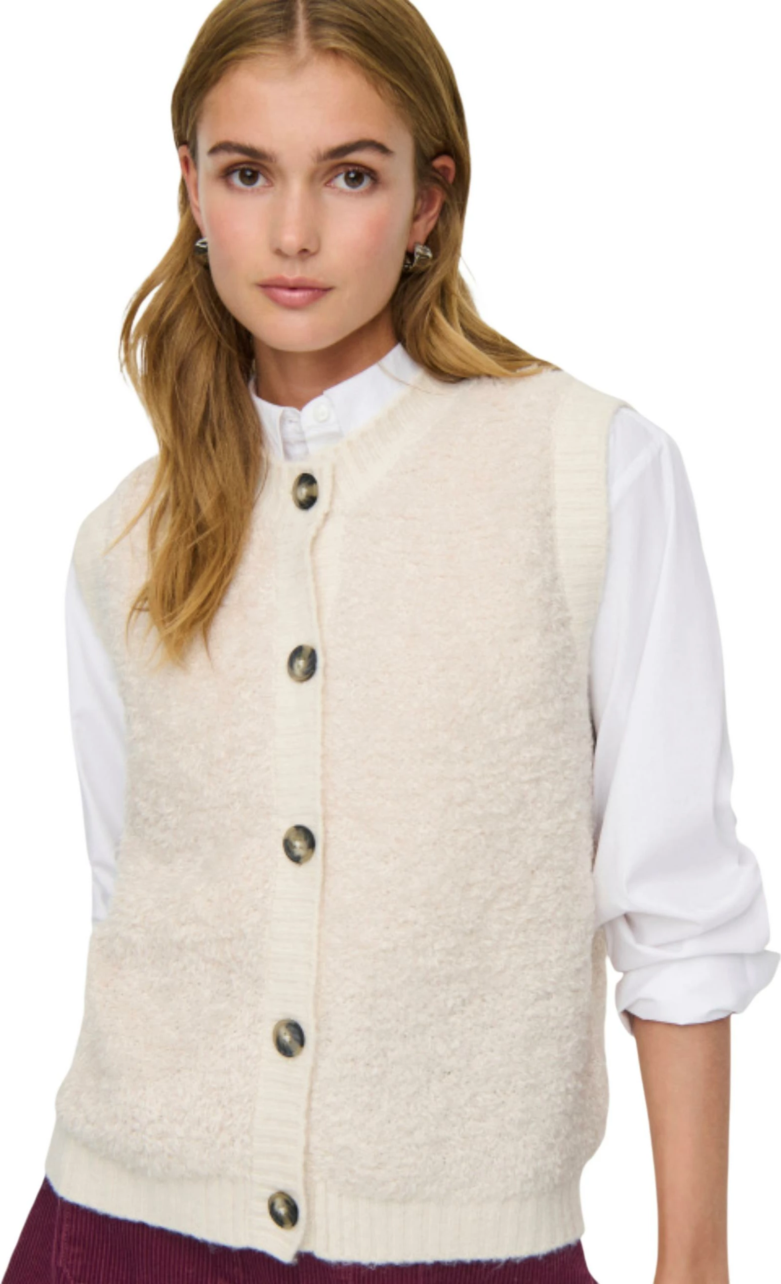 Jelek i thurur për femra Jacqueline de Yong Jdyeira Life 15359800, krem [Madhësia: XL]