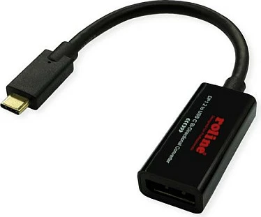 Adapter ROLINE 11.04.5957-10 USB-C në DisplayPort, 4K 60Hz, i zi