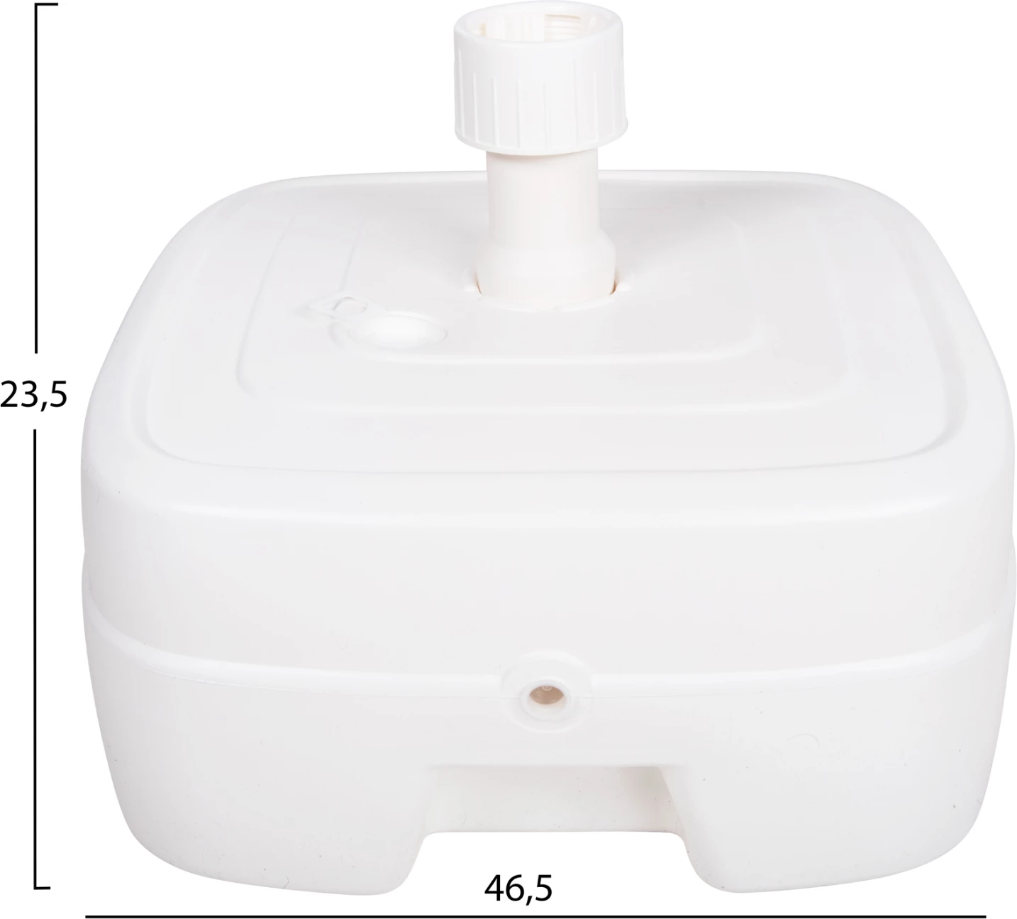 Bazë plastike për ombrellë me rrotë, SOLBAS FH6113.01, ngjyrë e bardhë, për shtyllë 33/50mm, 46,5x23,5Hcm