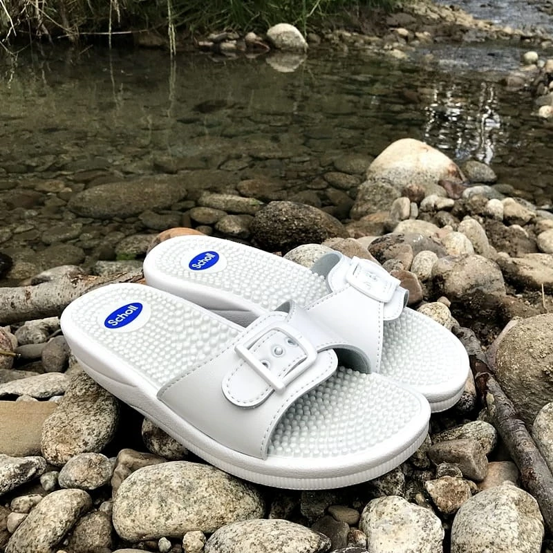 Flip-flops Scholl masazhuese, Mobilex, të bardha | 39