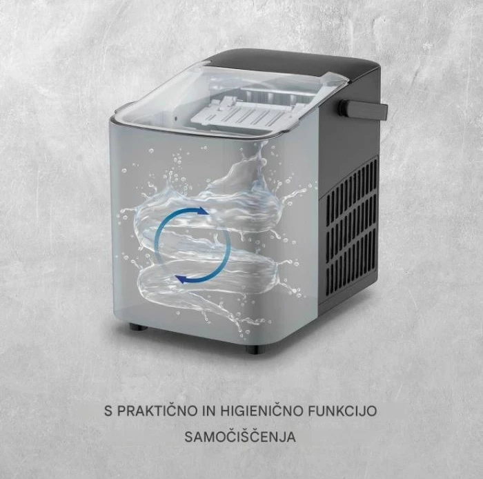 Aparat për kuba akulli CASO IceChef Compact 3401, 12 kg/24h, 1 l, 120 W, i zi mat