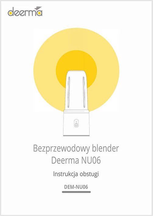 Blender portabil Deerma DEM-NU06, 400 ml, pa kabllo, Blu