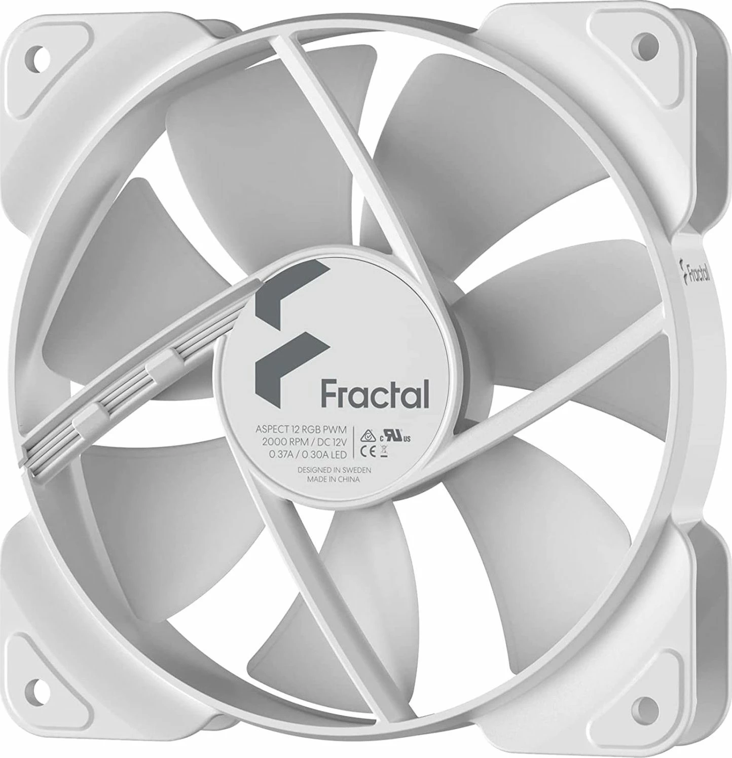 Ventilator PC Fractal Design Aspect 12 RGB PWM (FD-F-AS1-1209) 120mm ARGB 4-pin 2000rpm, i bardhë, 1 copë