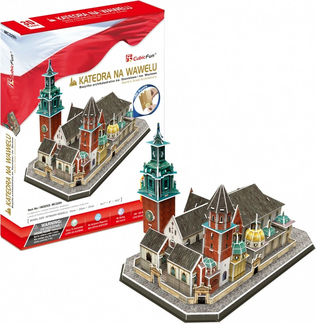 Puzzle 3D, CubicFun, 306-20226 Wawel Cathedral, 101 elemente, 41 x 23 x 27 cm