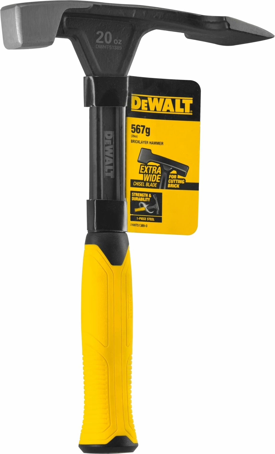 Çekiç për muraturë DeWalt DWHT51389-0 567 g (20 oz), teh daltë ekstra i gjerë, verdhë/zezë