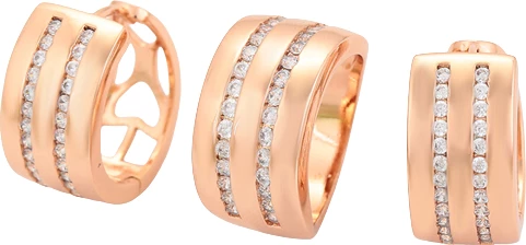 Set Xuping të praruar në ari UVA2R- unazë + vathë