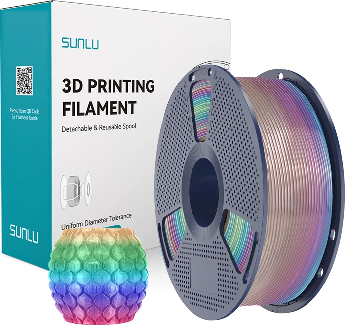 Filament PLA për printim 3D Sunlu PLA T R 04 transparent Rainbow
