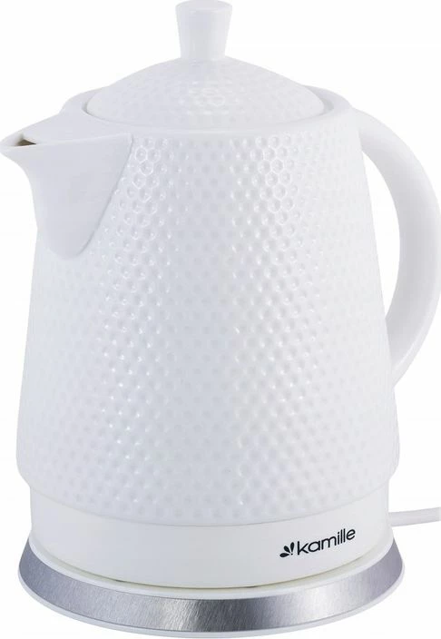 Çajnik elektrik Kamille KM-1725 1.5L 1200W qeramik retro, i bardhë