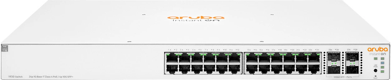 Switch HPE Aruba Instant On 1930 24G PoE+ 370W, 24x Gigabit, 4x SFP/SFP+ 10G, rack 1U, i bardhë