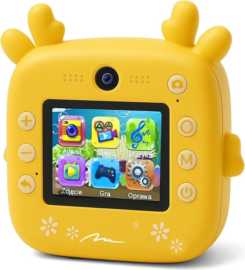 Aparat fotografik për fëmijë me printer termik, Media‑Tech SNAPI MT4108, ekran 2.4", foto deri 8 MP, video 1080p, microSD, USB‑C, bateri 1000 mAh, set me 3 role letre + flomastera e ngjitëse, verdhë