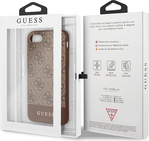 Mbështjellës Guess 4G Stripe për iPhone 7/8/SE 2020/SE 2022, Kafe