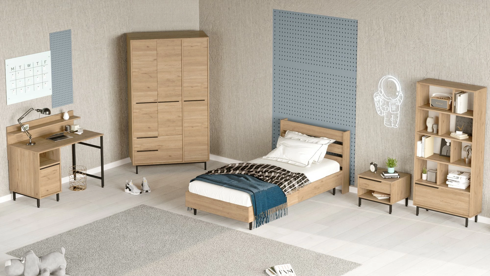 Set dhome për të rinj Skye Decor, ON25-S, ngjyrë lisi