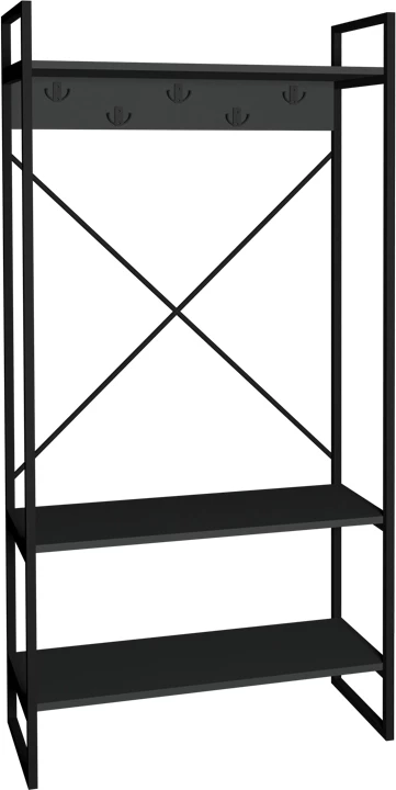Mobilje hyrëse Levento, anthracite, kornizë metalike e zezë, 88x34x180cm