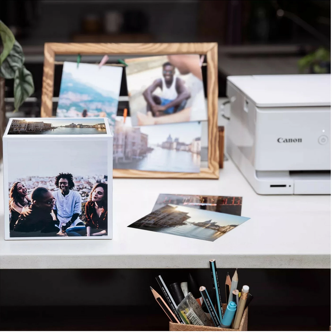Letër fotografike Canon PP-201 Photo Cube Creative Pack, 13x13 cm, glossy, 40 fletë, e gjelbër