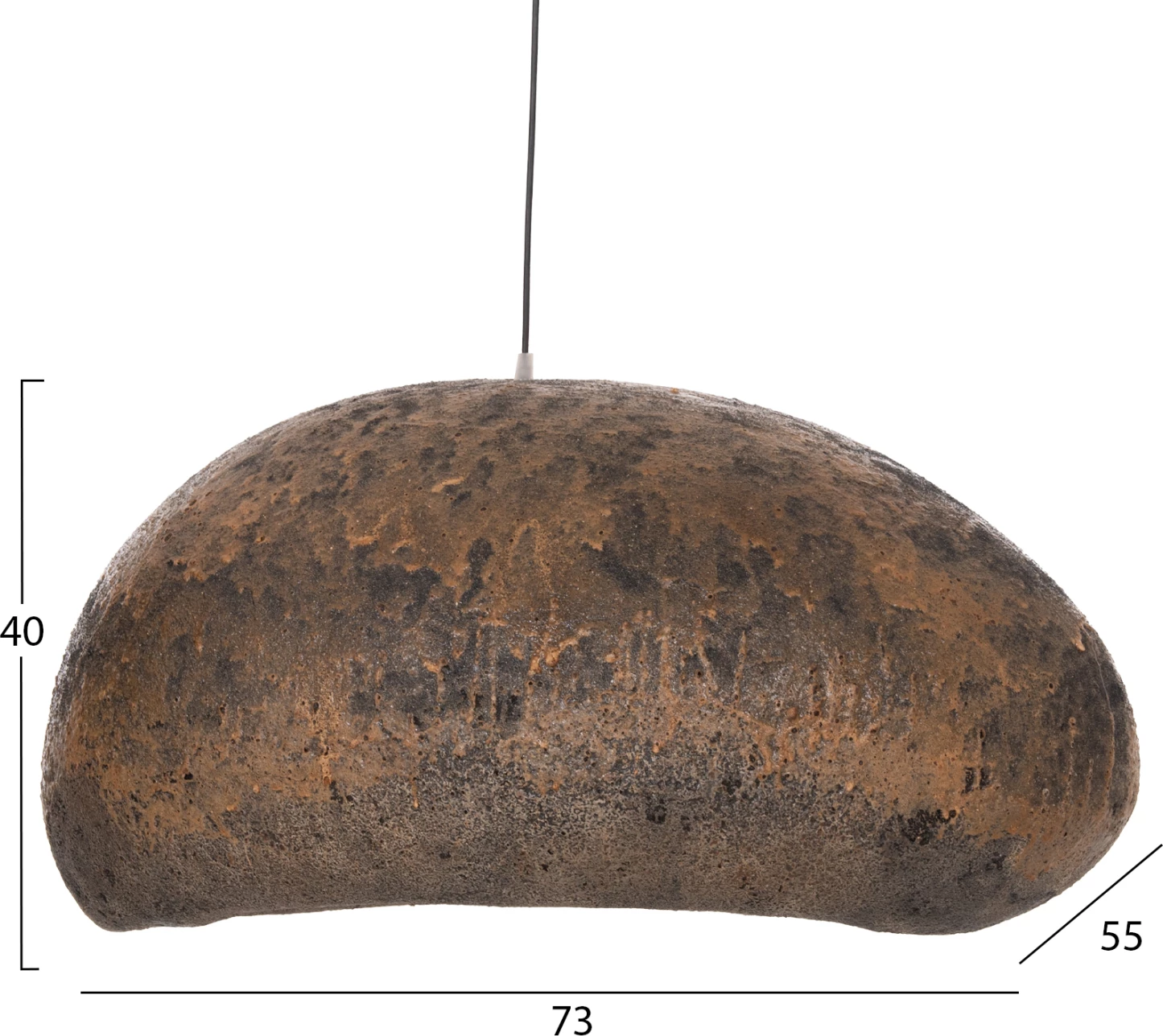 Llambë tavani varëse STONER (L), pamje guri, kafe/gri, FH4419.03, 73x55x40cm