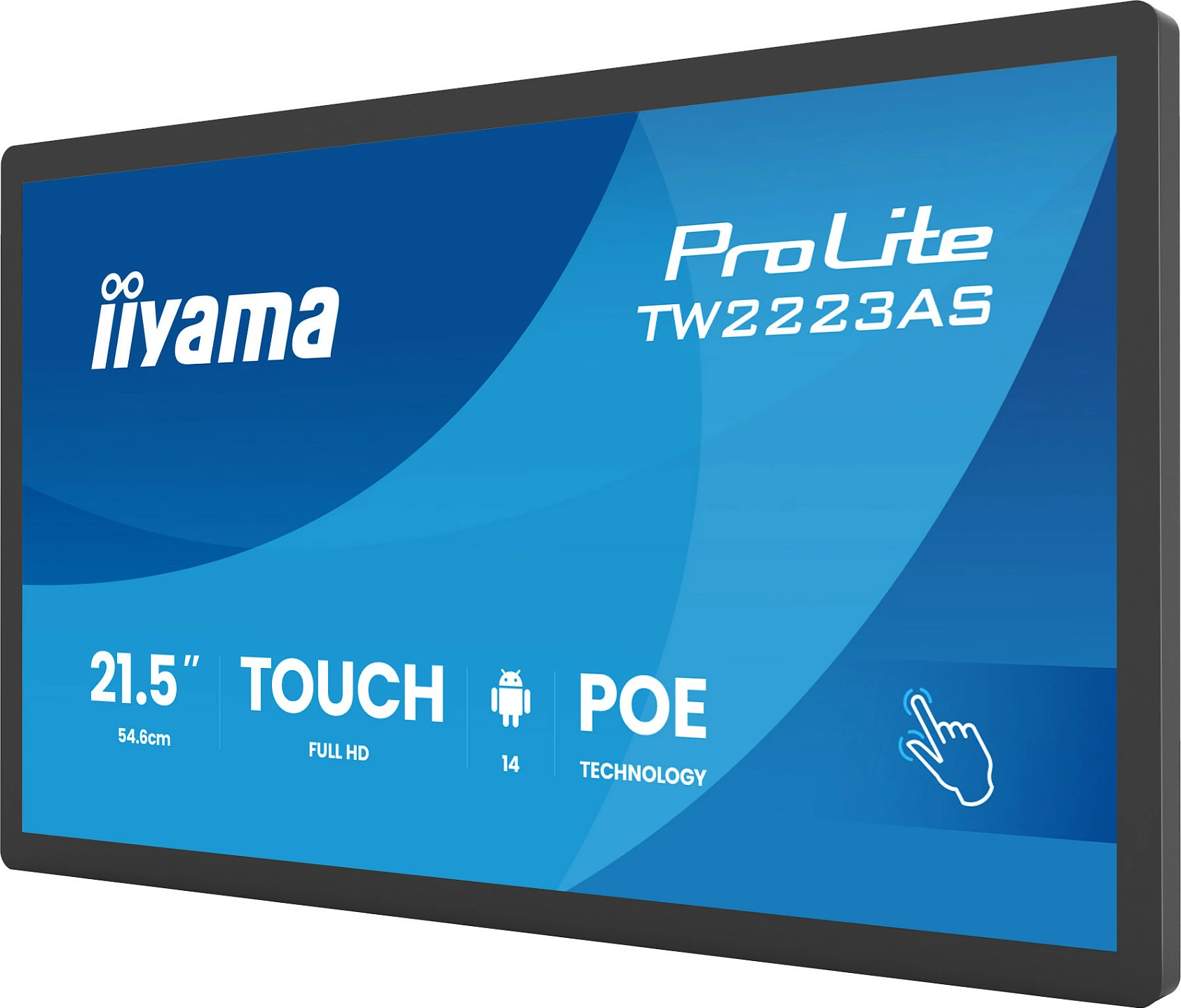 Monitor Touch iiyama ProLite TW2223AS-B3P, 21.5", Full HD, USB-C, Android, i zi