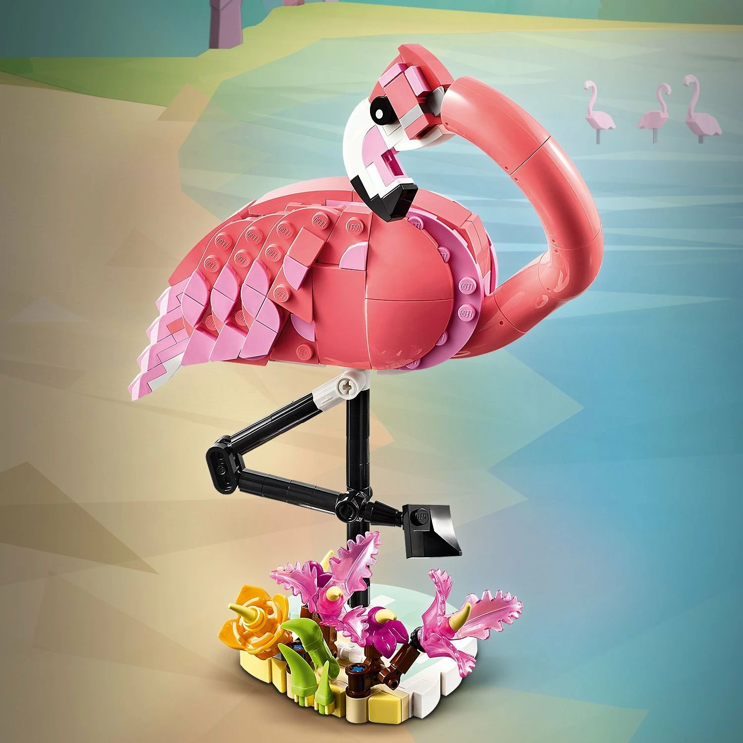 Set LEGO Creator 3-në-1 Wild Animals: Pink Flamingo 31170, 288 copë, 8+, rozë
