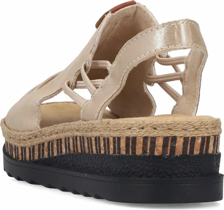 Sandale wedge për femra Rieker V7972-60, të arta