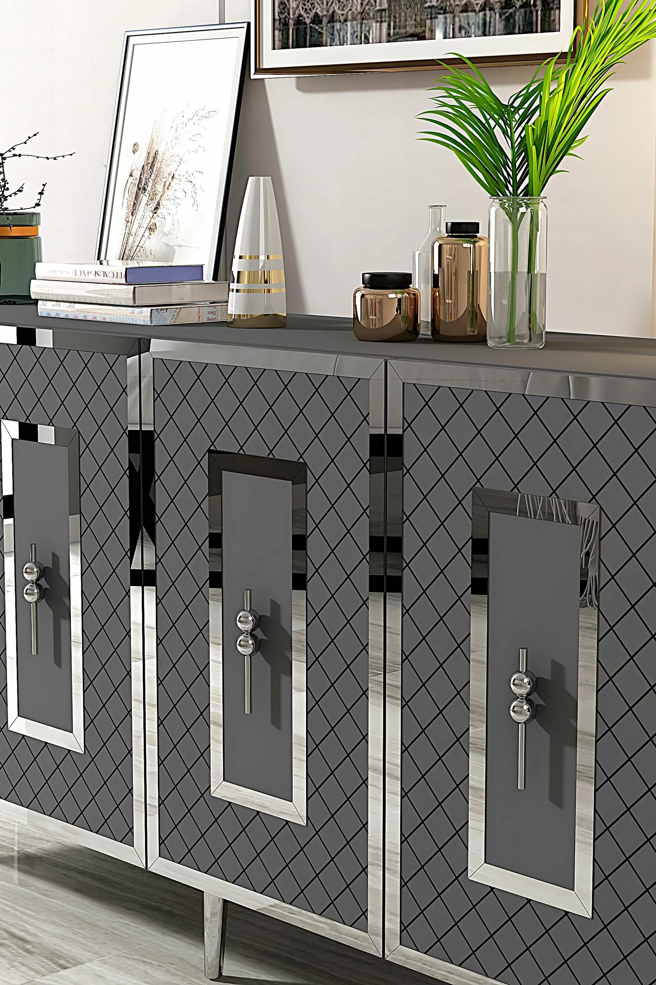 Konsol Skye Decor, Puma 150, antracit, argjend