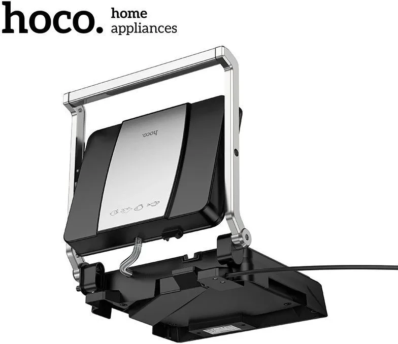 Grill elektrik HOCO HE40 1800W, 5 nivele temperature, 2 pllaka 290×230mm, argjend