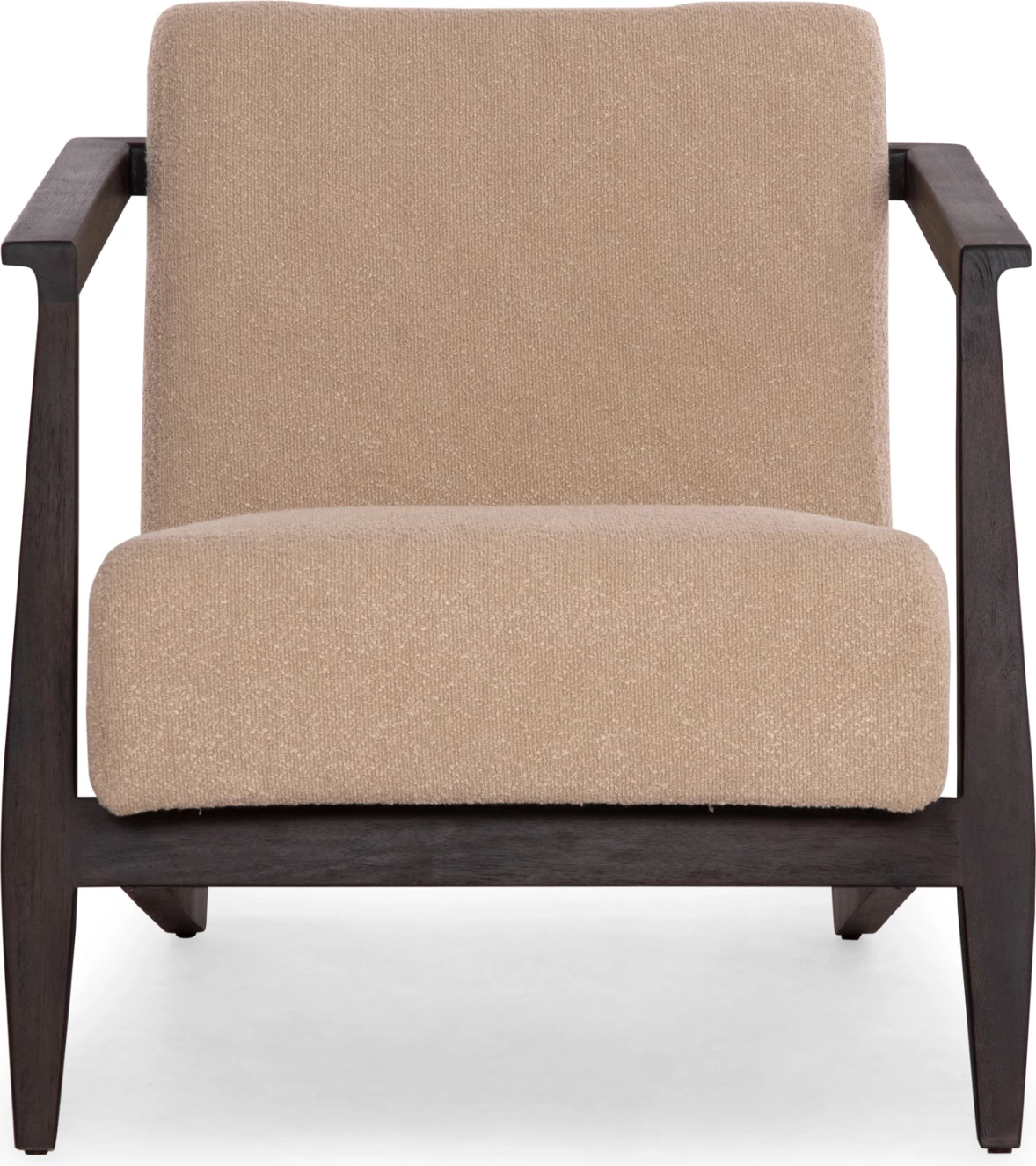 Fotelje Cynthia, dru mahogany i zi, jastëk krem, 65x75x60Hcm