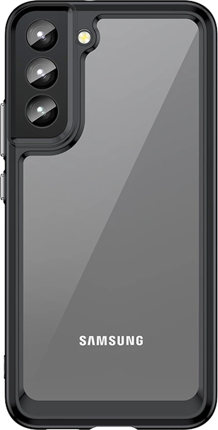 Mbështjellës Hurtel Outer Space Case për Samsung Galaxy S22+, i fortë me kornizë xheli, i zi