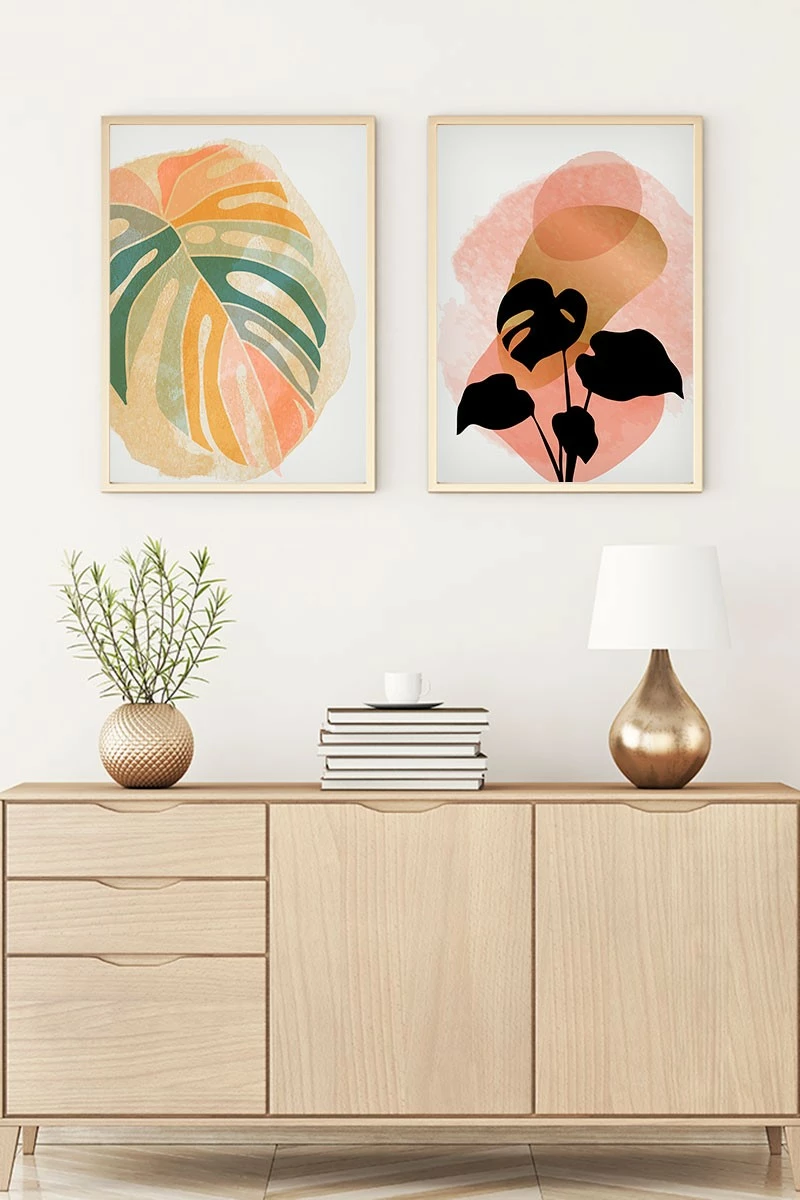 Pikturë dekorative me kornizë MDF (2 copë), Wallity, Huhu66, 50x35cm