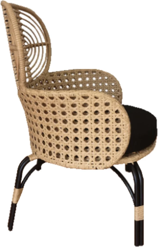 Karrige e ulët Loom, natyrale, 65x69x94