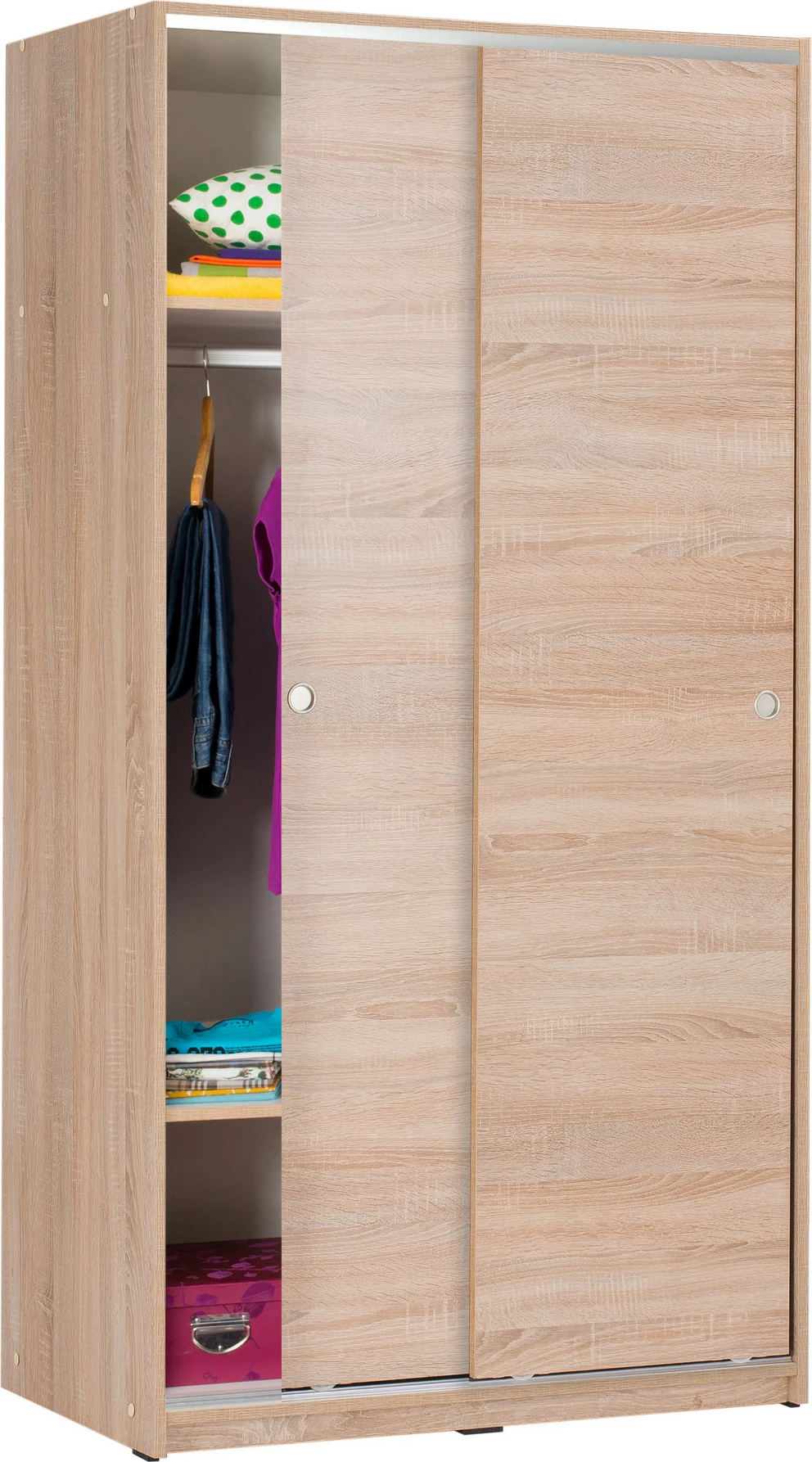 Dollap me dyer rrëshqitëse, ngjyrë Sonomo, Hanah Home, SWD-402-SS-2, 94x52x182 cm