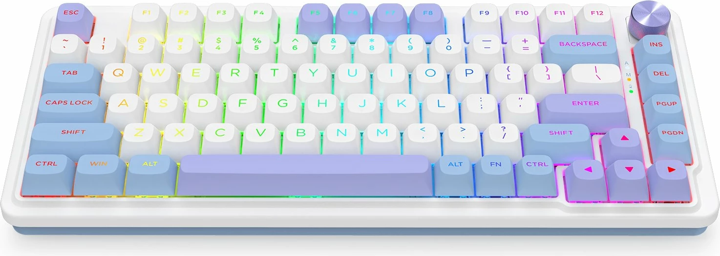 Tastierë mekanike gaming Redragon UCAL MAX K673WBP-RGB-MAX, 75% 82 tasta, RGB, tri-mode (USB-C/BT/2.4GHz), hot-swap, bateri 4000mAh, bardhë