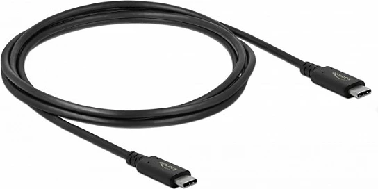 Kabllo USB4 DeLOCK USB-C në USB-C, 2 m, 20 Gbps, USB PD 100 W, e zezë