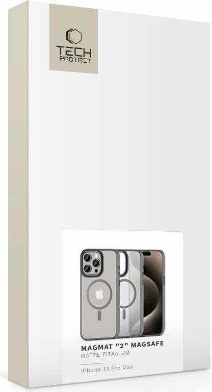 Mbështjellës Tech-Protect MagMat 2 për iPhone 15 Pro Max, MagSafe, titanium matte