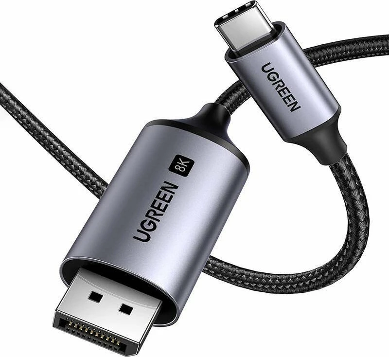 Kabllo USB-C në DisplayPort Ugreen 25158 2 m 8K, e zezë