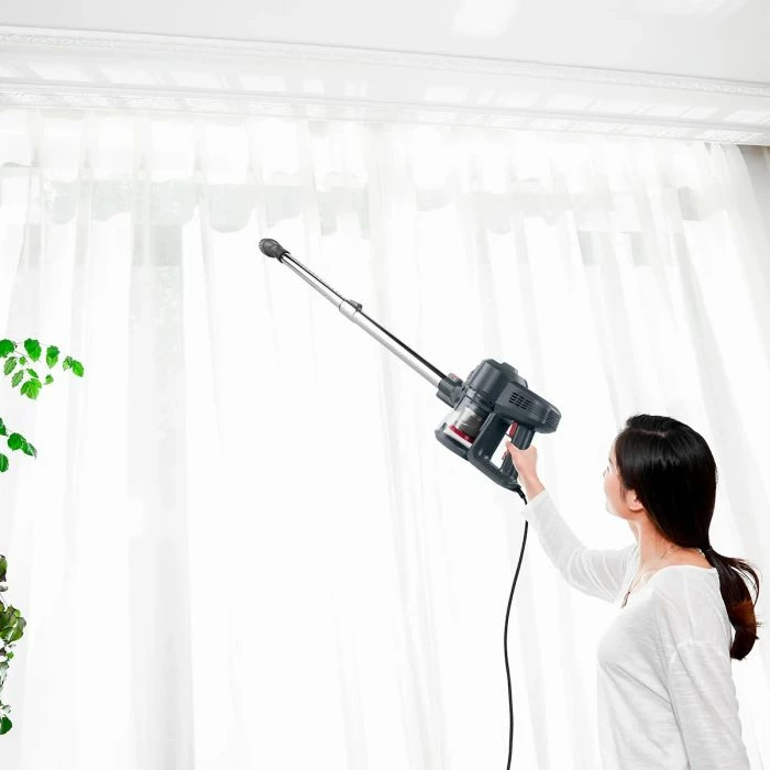 fshesë elektrike me kabllo UFESA Tropical 600W, ciklonike, filtër HEPA, 0.8L, 2-në-1, gri/e zezë me të kuqe