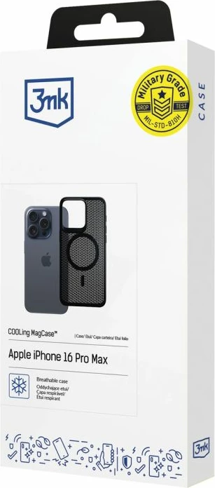 Kapak telefoni 3mk COOLing MagCase për iPhone 16 Pro Max, i zi