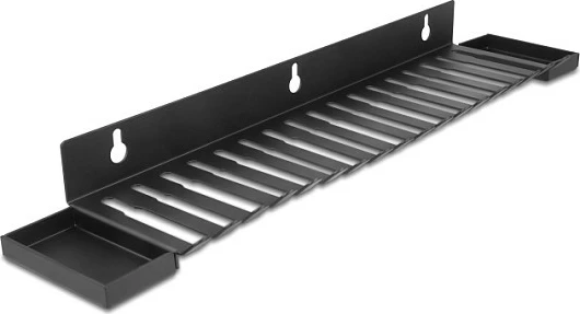 Mbajtës kabllosh DeLOCK 67180, për mur, metal, 17 grepa, i zi