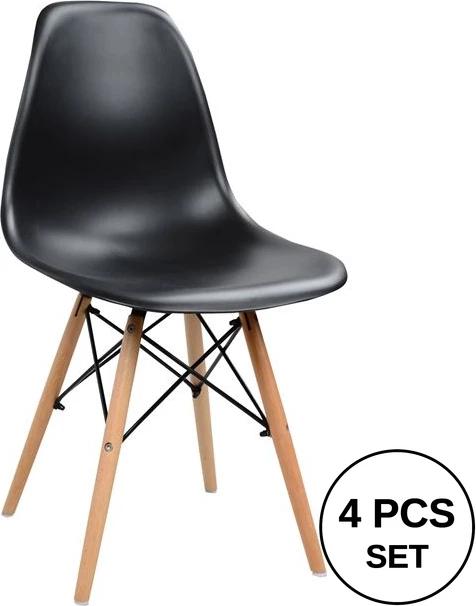 Set Karrige druri Twist PP FH8460.02, 46x50x82 cm, 4 copë, të zeza