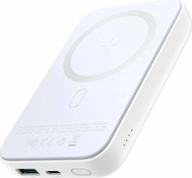 Powerbank Joyroom JR-W020 10000mAh 20W MagSafe, i bardhë, me kabllo USB-C 40cm