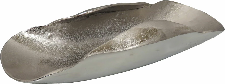 Enë dekorative CALAN, alumin, argjend, 52x20x13 cm
