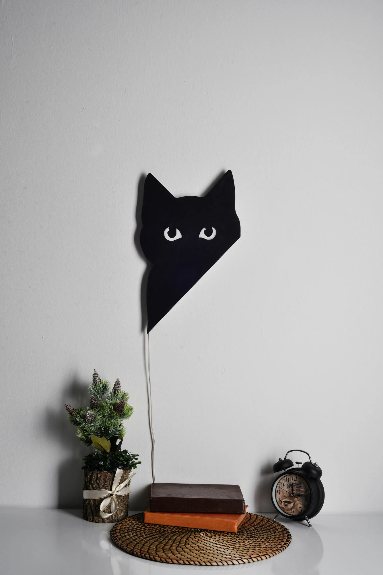 Dritë dekorative LED, formë mace, ngjyrë e verdhë, Wallity Cat 2, 23x36cm