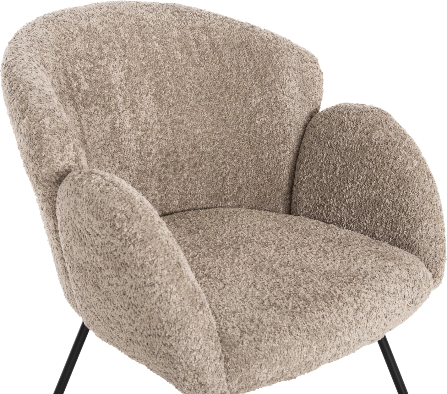 Karrige HARNIS FH9603.08, ngjyrë bezhë, bazë metalike e zezë, 59.5x64x77 cm