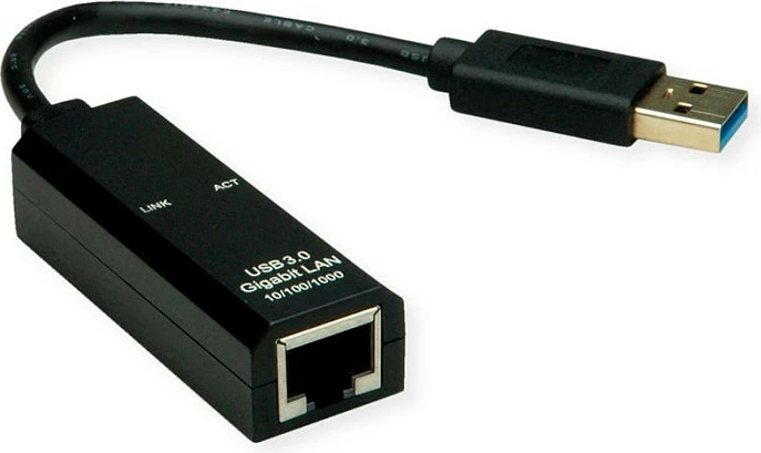 Adapter VALUE USB 3.2 Gen 1 në Gigabit Ethernet (RJ-45), USB-A, i zi